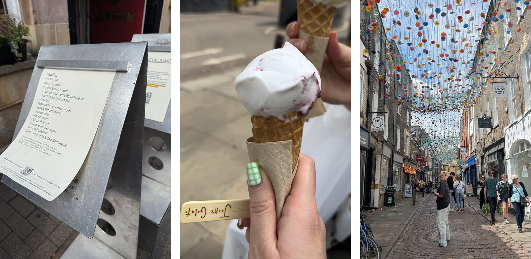 Gelato and the streets of Cambridge 