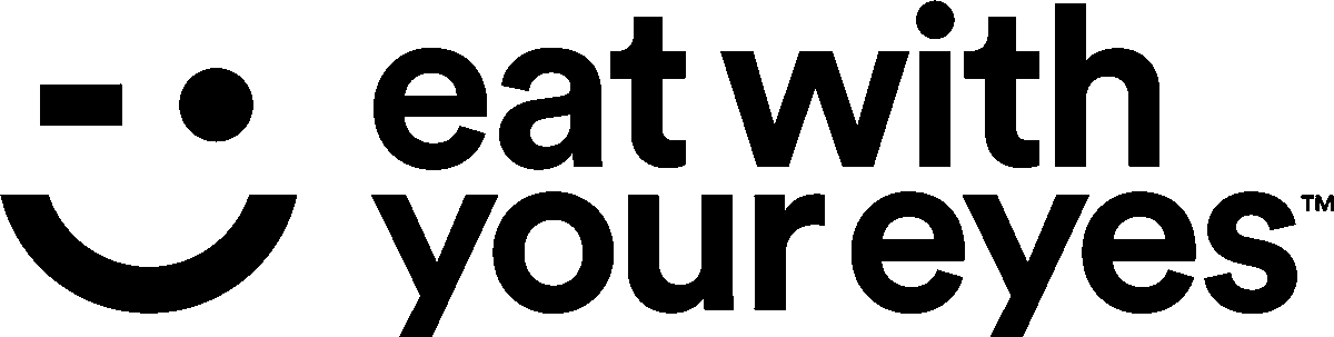 Eat With Your Eyes brand logo with smiley face icon